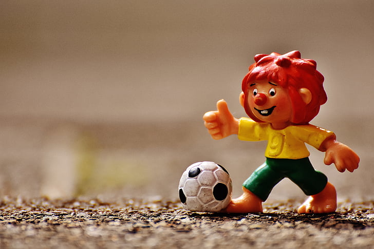 pumuckl, figure, football, funny, colorful, children, toys