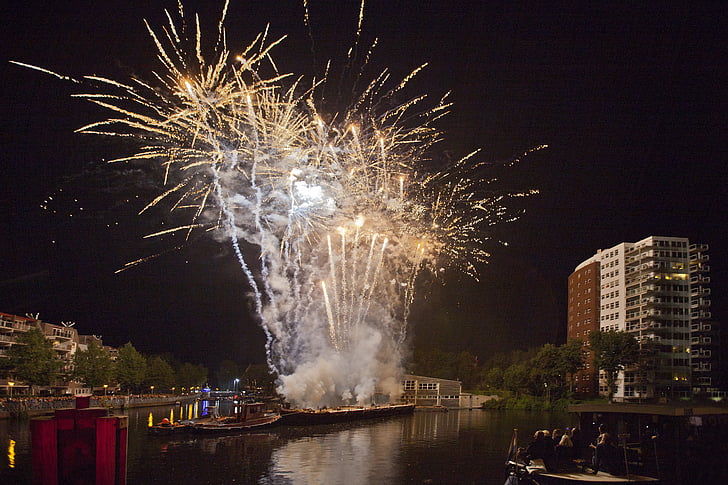 fogos de artifício, Groningen, Países Baixos, show pirotécnico