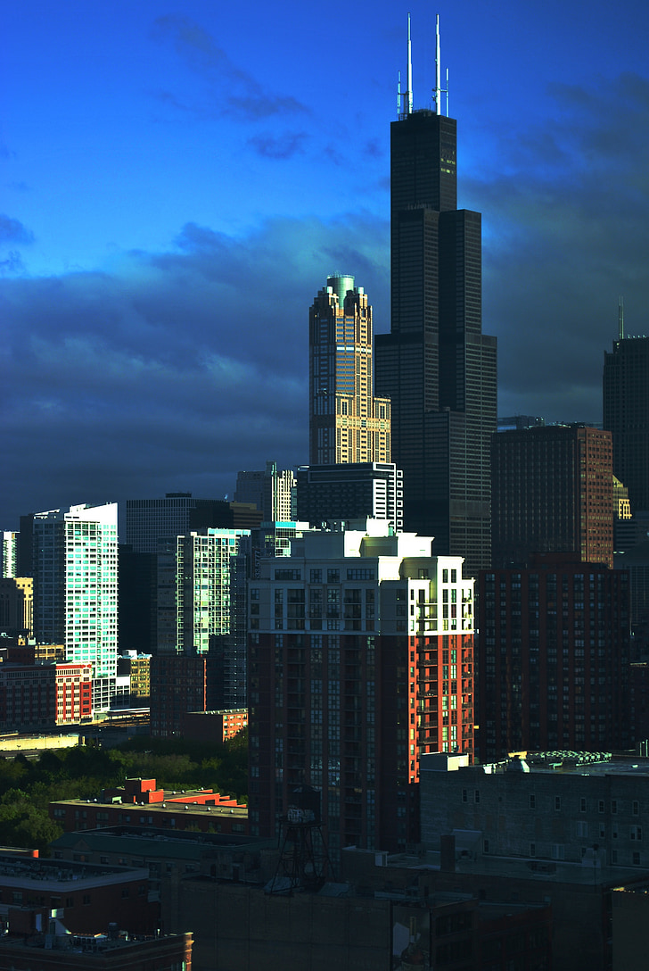 Chicago, Willis tower, Şehir, şehir merkezinde, Illinois, ABD, Kentsel