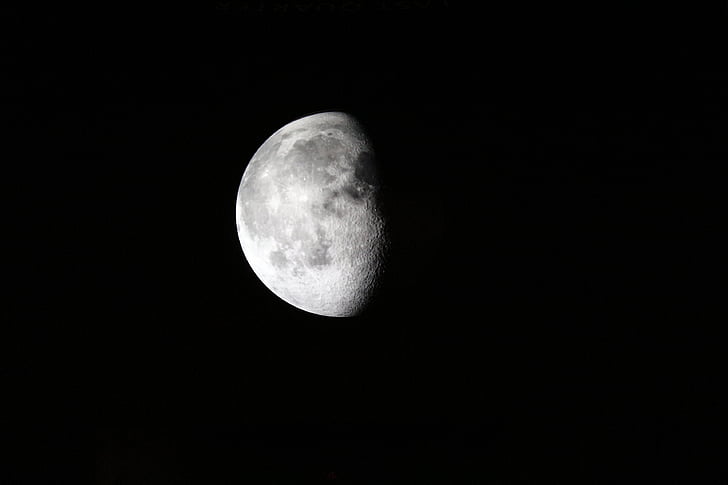 місяць, половина, Місячне сяйво, місячний, астрономія, Небесні, простір