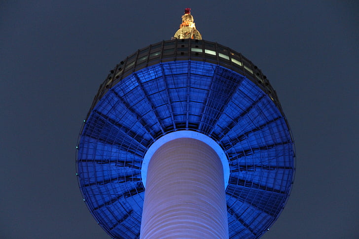namsan, n Seul Kulesi, Seul, Kore Cumhuriyeti, namsan Kulesi, gece görünümü