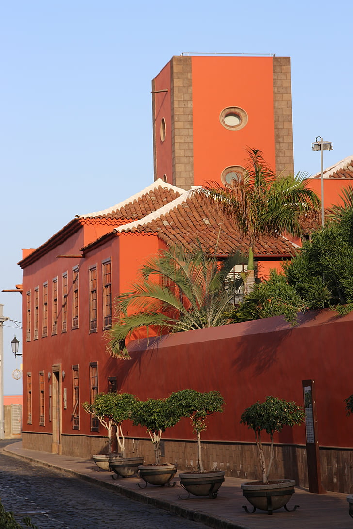 Tenerife, Kanāriju salas, Spānija, sarkana, baznīca, lūgšanu namus, ēka