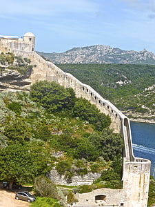 zeď, Obrana, embattlement, Bonifacio, pevnost, Korsika
