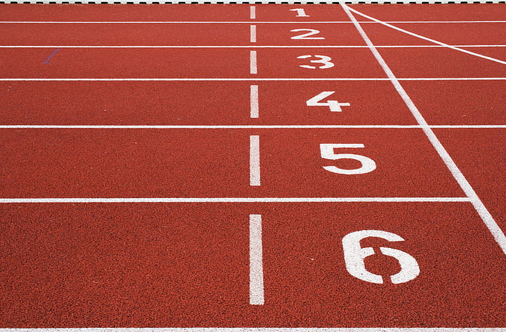 track, field, race, running, sports, numbers, start