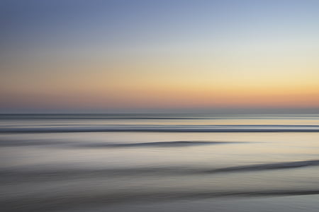 water, waves, tranquil, smooth, surface, twilight, sunset