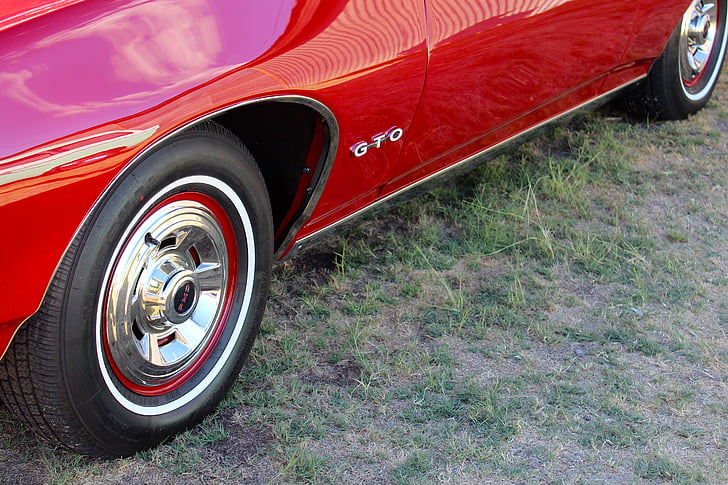 GTO, hot rod, Vintage, klassieke auto 's, auto 's, muscle car, rood