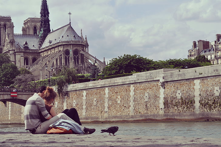 l'amor, parella, París, Romanç, persones, feliç, romàntic