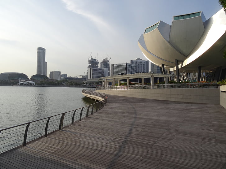 singapore, asia, city state, pier, architecture, lotus building