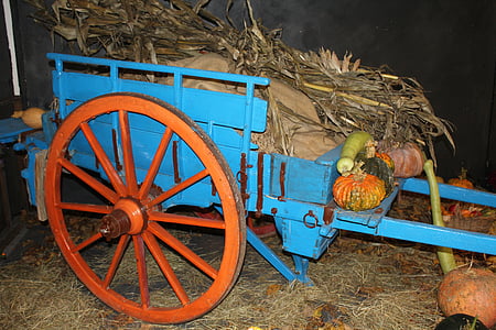 cart, wagon, farm wagon, agriculture, farmer, wheel, horses