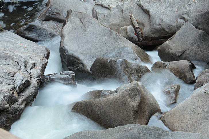 flow, waterfall, yosemite, california, national, park, nature reserve