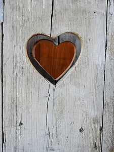 心, 愛, ロマンス, 木材, デコ, 装飾, アート