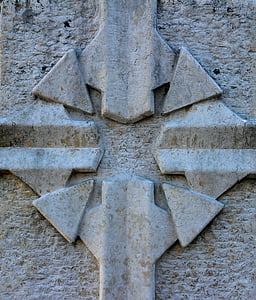 reljefo, akmuo, simbolis, Kryžiaus, spinduliai