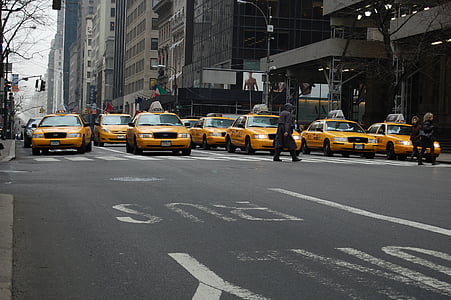 Nova Iorque, Manhattan, táxi, NY, cidade de Nova york, Manhattan - Nova Iorque, rua