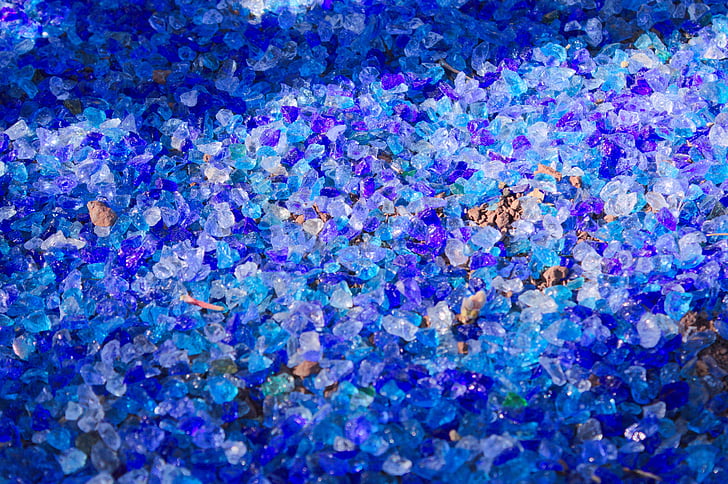 verre, bleu, Couleur, jardin de rocaille
