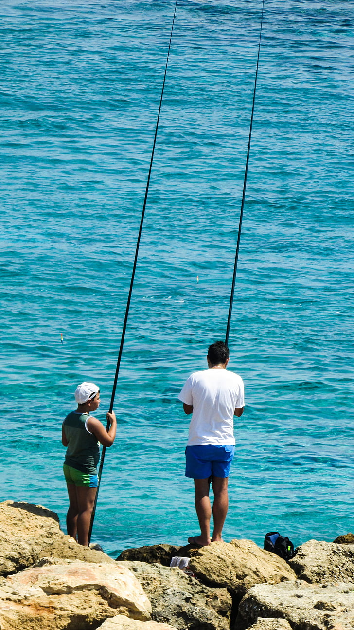 Ψάρεμα, πατέρας γιος, το καλοκαίρι, ελεύθερου χρόνου, χόμπι, δραστηριότητα