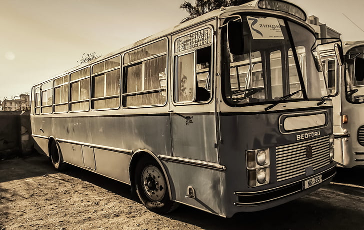 gamla buss, Antik, Vintage, fordon, offentliga, transport, Urban