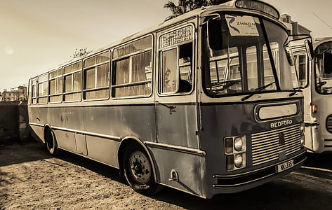 senas autobusas, antikvariniai, derlius, transporto priemonės, visuomenės, transportas, miesto