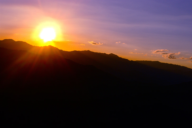 landscape, sunset, nature, sun, sunlight, environment, mountains