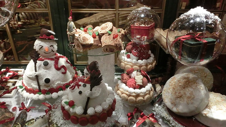 Kopenhagen, Denemarken, bakkerij, Kerst, venster, cookie, gebak
