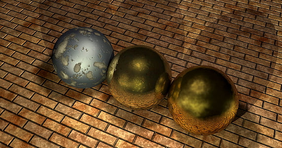 balls, metal, iron, texture, grooves, stones, mirroring