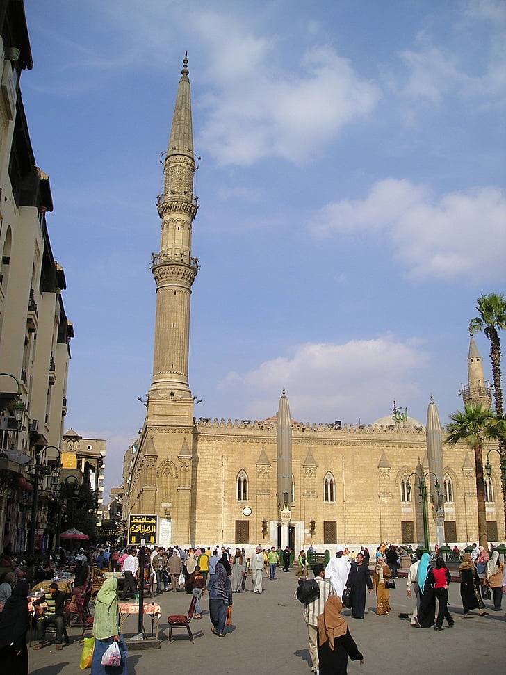 Mosquée, Islam, Arabe, Égypte, architecture, minaret de, célèbre place