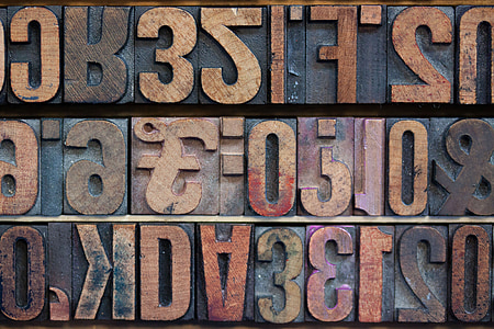 Letras, Letras del alfabeto de madera, libra, Inglés, espejo, sans serif, impresión del libro