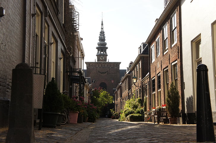 Pays-Bas, Église, ruelle, architecture, bâtiment, Holland