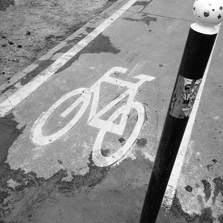 sledování, jízdní kolo, kolo, Paříž, město, městský, podepsat