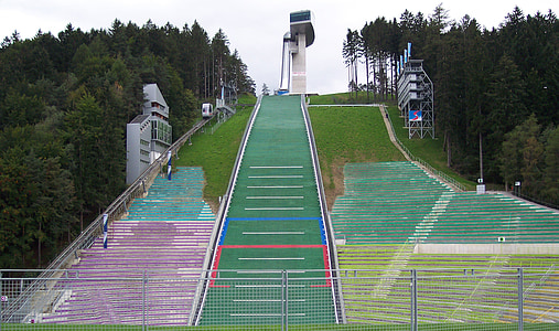 slidinėjimo šuolis, Insbrukas, Austrija, žiemos olimpinės žaidynės, Alpės, geležinkelio bėgių kelio