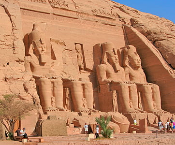 埃及, 阿斯旺, 阿布辛拜勒神庙, 尼罗河, 河, 寺, 废墟