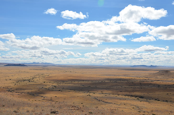 Namibië, Afrika, woestijn, droogte, hemel, blauw, wit