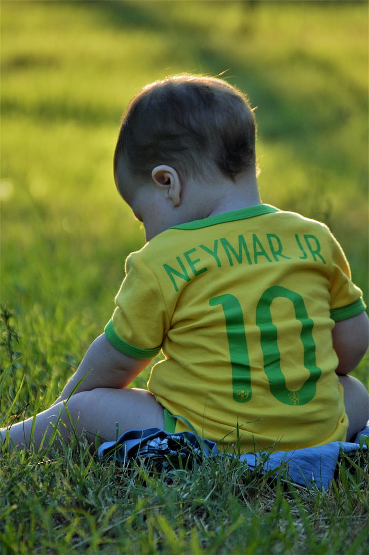 Neymar, Neymar jr, kūdikis, geltona, Gamta, mielas, vaikystėje
