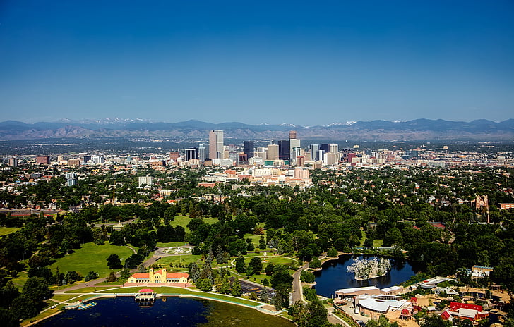 Denver, Colorado, město, městský, Panoráma města, Panorama, budovy