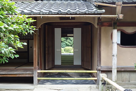 шкала зал, передні двері, Кіото, Японія сад, Outlook, shoji