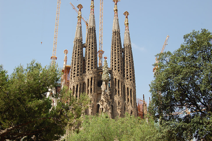 Barcelona, Catalonië, kerk, het platform, Sagrada familia, Kathedraal, religie