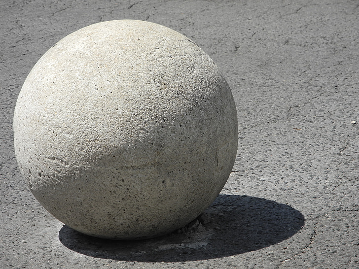 Piłka, kamień, kamienne piłkę, Karg, cień, szary