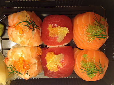 sushi, -Prima, rolo de sushi, Japonês, arroz, asiáticos, delicioso