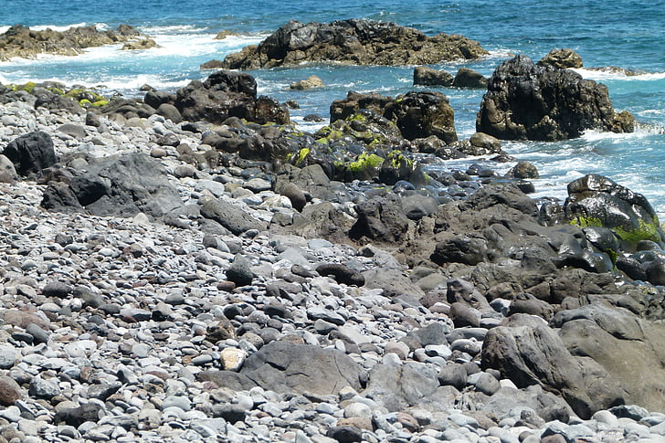 sziklák, rock, tenger, víz, tengerpart, Madeira, kő