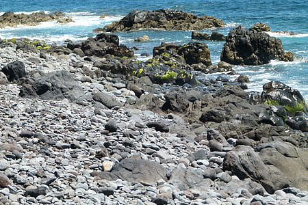 acantilados de, roca, mar, agua, Costa, Madeira, piedra