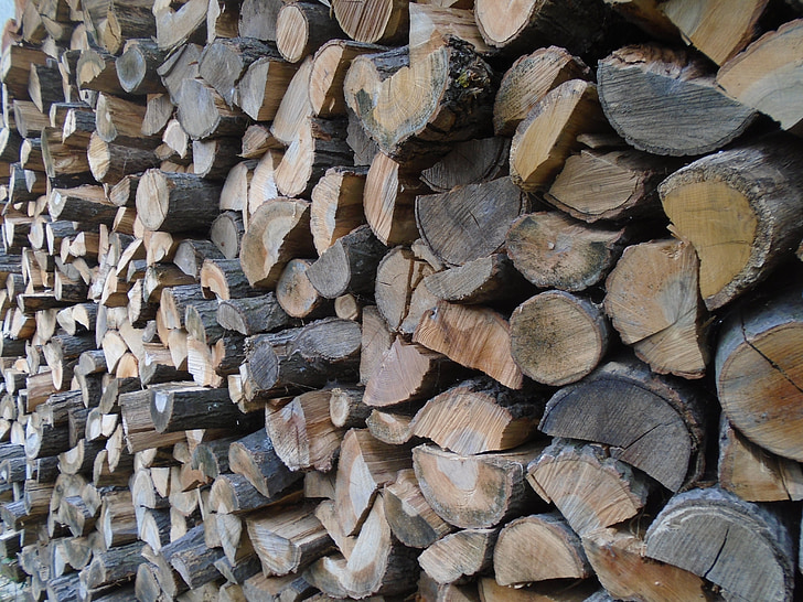 madeira, woodpile, combustível, natureza, corte, lenha, Prism