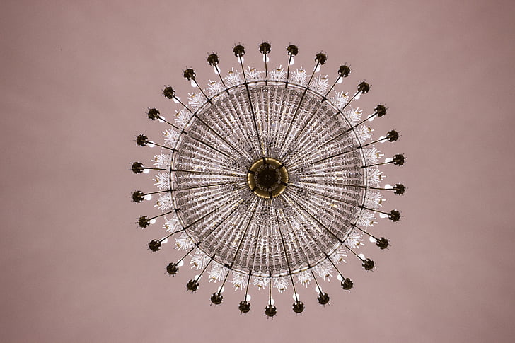 Chandelier, selimut, kristal chandelier, desain interior, lampu, mewah, cahaya
