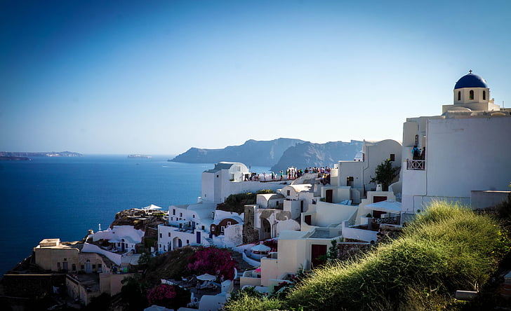 Oia, Santorini, Grecja, Wyspa, morze, Morze Egejskie, Cyklady
