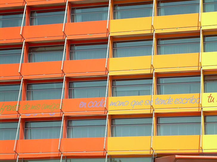pomeranče, fasáda, systém Windows