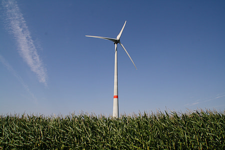 Pinwheel, veld, velden, windenergie, hemel, windenergie, landschap