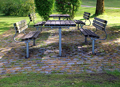 seat, bench, bank, table, resting place, rest, outdoors