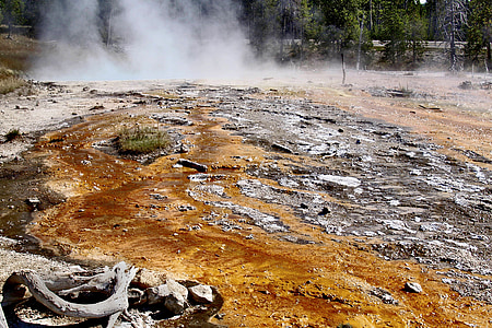 yellowstone national park, wyoming, usa, landscape, scenery, tourist attraction, erosion