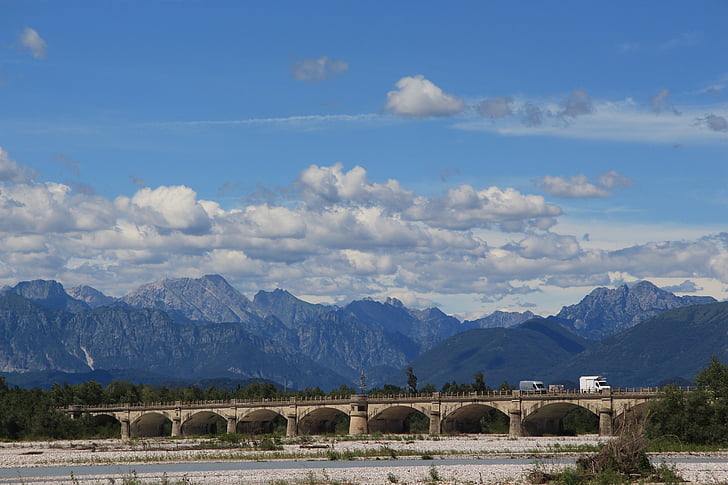 híd, Friuli, Észak-Olaszország, hegyi, természet