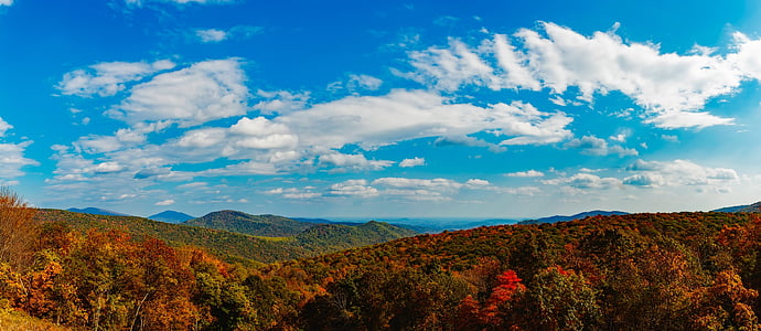 谢南多厄山谷, 弗吉尼亚州, 蓝脊, 山脉, 秋天, 秋天, 颜色