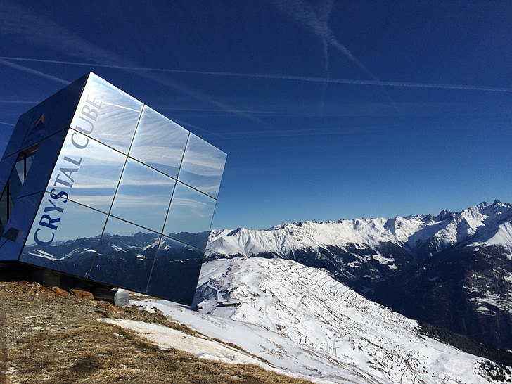 Autriche, Serfaus fiss ladis, cube de cristal, alpin, montagnes, moderne