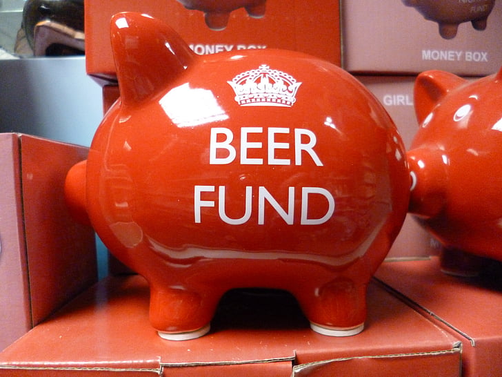 cerveza, cerdo, Hucha, Piggy, dinero, Banco de monedas, monedas